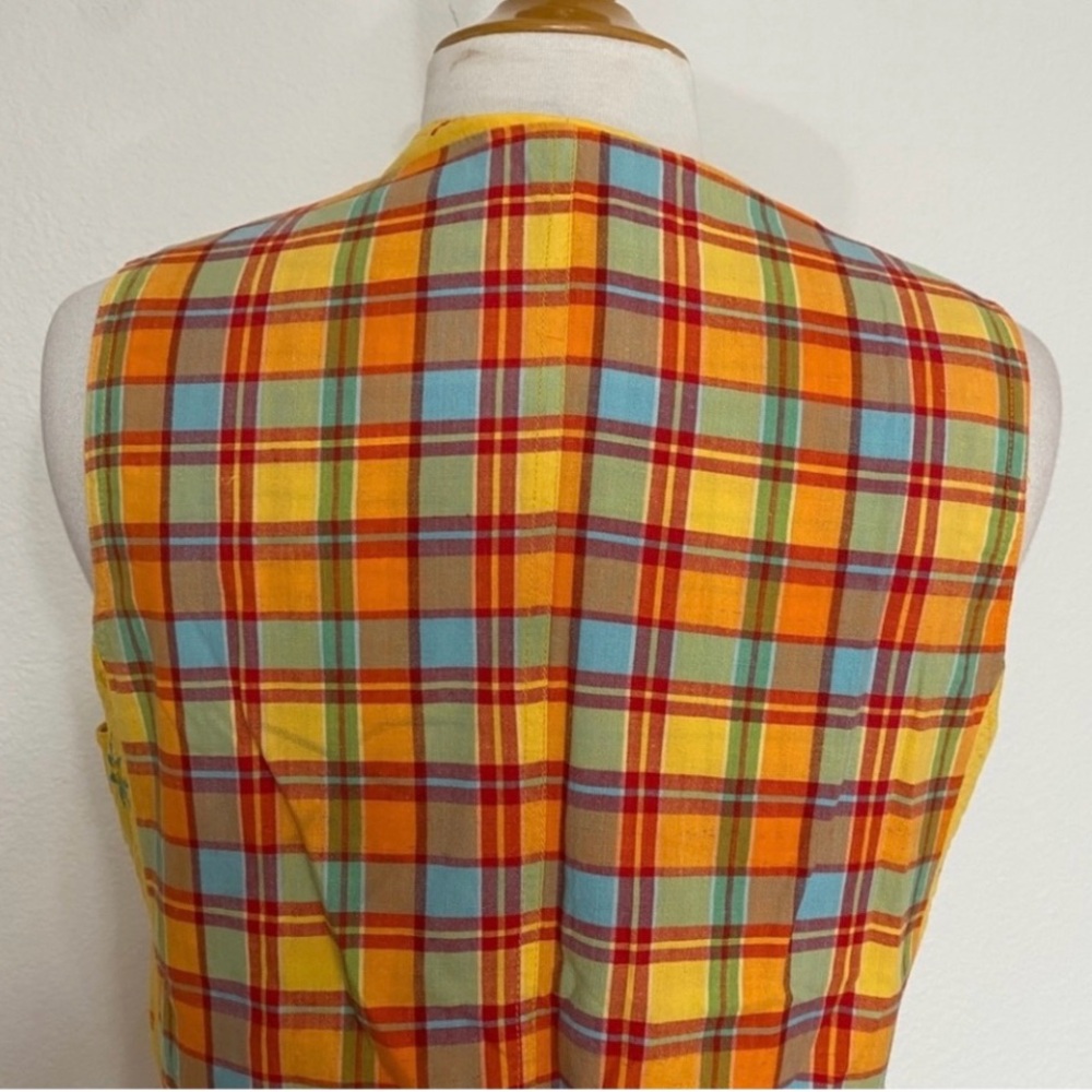 Vintage RARE Oilily Golden Yellow Embroidered Button Vest Waistcoat Size XL - Picture 9 of 16